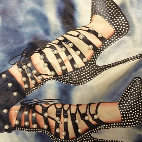 Ko Ko Ailis Blinged Out High Heels Graphic Tee Shirt 3X - Picture 2 of 9